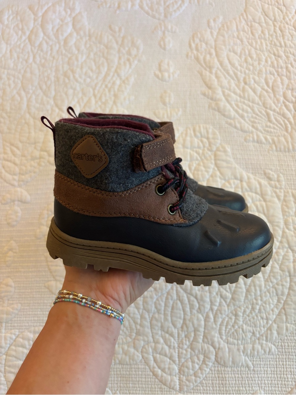 Carter's Brown, Gray & Black Kids Outdoor Ankle Boots